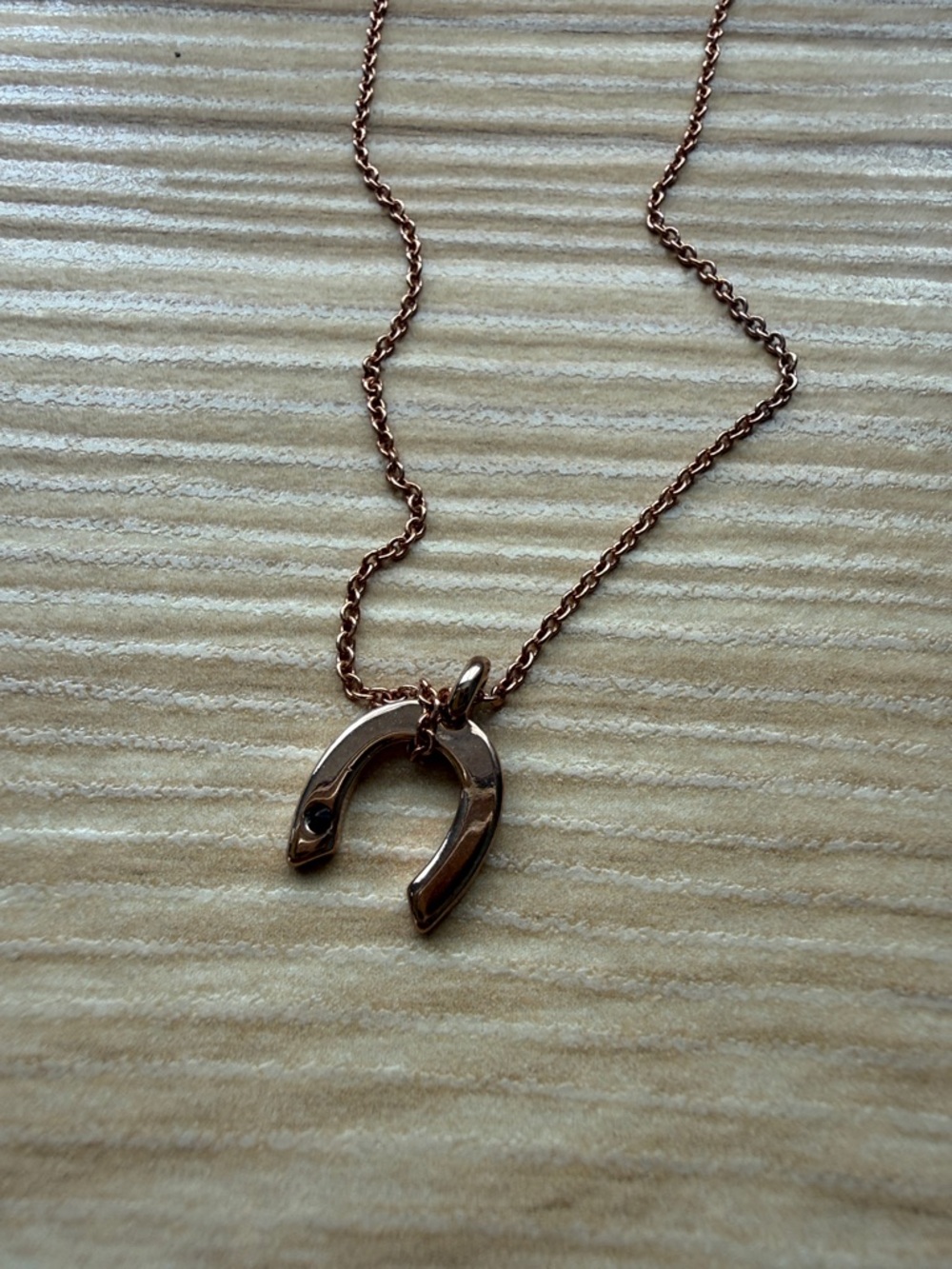 Rose Gold Horseshoe Pendant Necklace - Women Jewelry